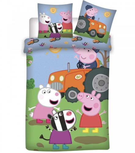 Peppa malac Orange Tractor ágyneműhuzat 140*200cm, 70*80 cm