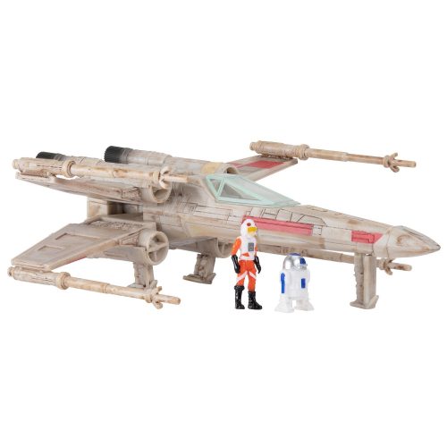 Star Wars - Csillagok háborúja Micro Galaxy Squadron 13 cm-es jármű figurával - X-Wing Vörös ötös + Luke Skywalker és R2-D2